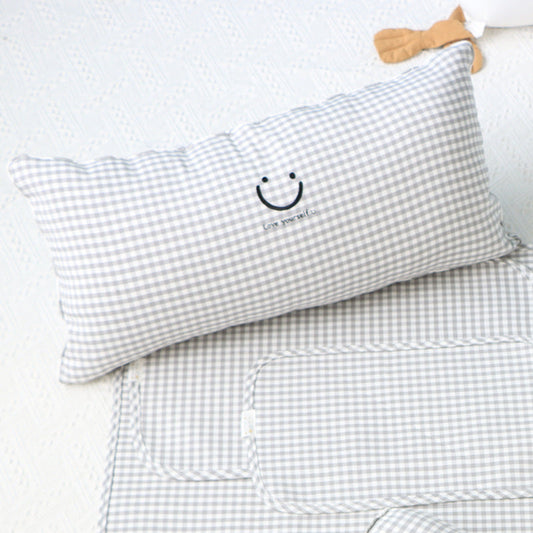 HKM-218771 Korean Cotton Bear Embroidery Headboard Pillow - Soft and Fluffy Comfort Pillow for Baby