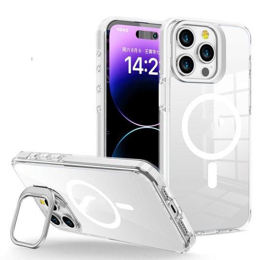 HKM-220371 Transparent Metal Invisible Frame Bracket for iPhone 11, 12, 13, 14 Series with Magnetic Suction and Anti-Fingerprint Features