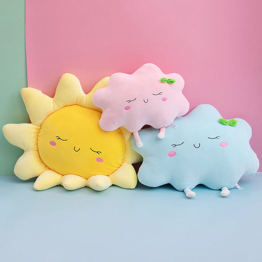 HKM-221395 Cute Sun Cloud Plush Doll - Super Soft Spandex with Down Cotton Filling, Available in 30cm, 45cm, 55cm Sizes