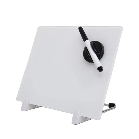 HKM-223699 Small Desktop Glass Dry Erase Board with Stand for Classroom and Office Use