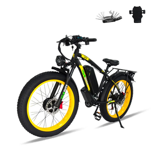 HKM-223891 2000W Fat Tire Electric Mountain Bike with Dual Drive and Hydraulic Brakes, 21-Speed, 48V 20Ah Battery, 26" Wheels