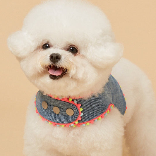 HKM-2239549 Korean Style Dark Denim Chest Strap with Puppy Embroidery for All Seasons