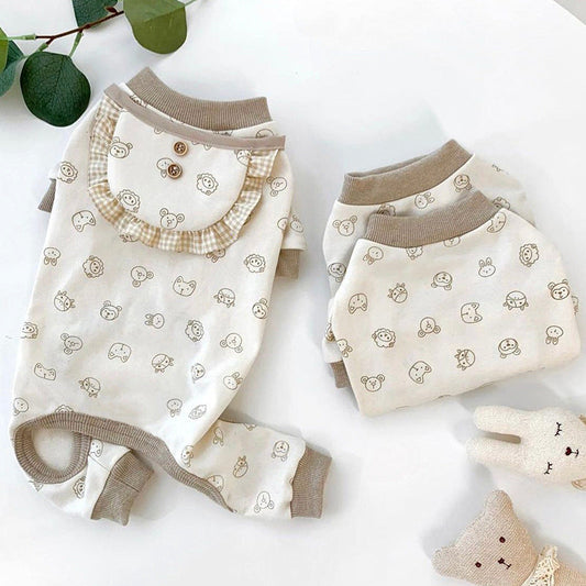 HKM-224339 Full Printed Sheep Style Pet Clothing in German Velvet Fabric - Sizes XS to XL Available