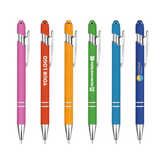 HKM-224851 Customisable Multi-Colour Ballpoint Pens with Plastic and Metal Design