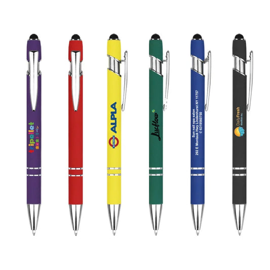 HKM-224851 Customisable Multi-Colour Ballpoint Pens with Plastic and Metal Design