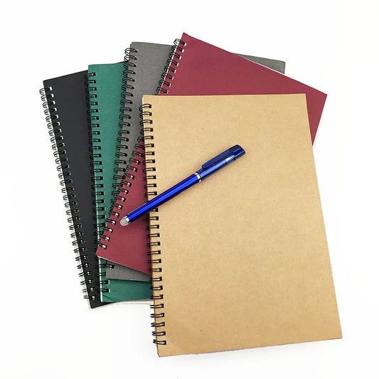 HKM-227155 B5 Kraft Paper Spiral Bound Notebook with 200 Pages