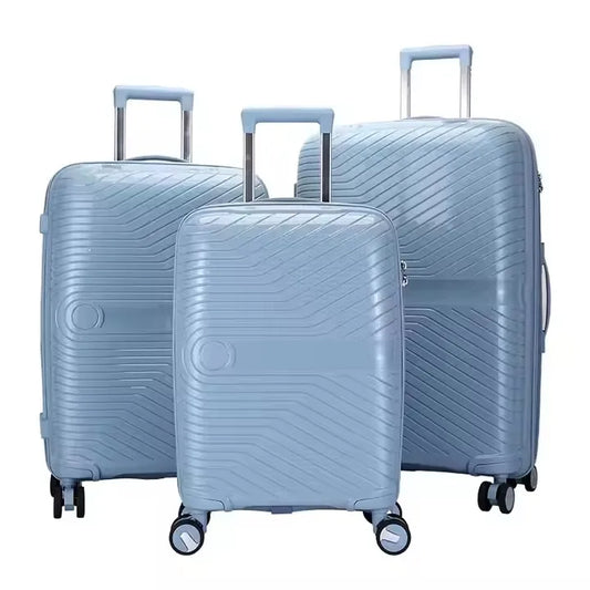 HKM-227411 PP Luggage Set - 3 Waterproof Hard Shell Travel Suitcases in 20'', 24'', and 28'' Sizes