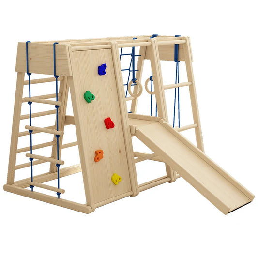 HKM-232915 Foldable Wooden Triangle Climbing Ladder for Indoor and Outdoor Play Gym - Safe and Sturdy Kids' Toy