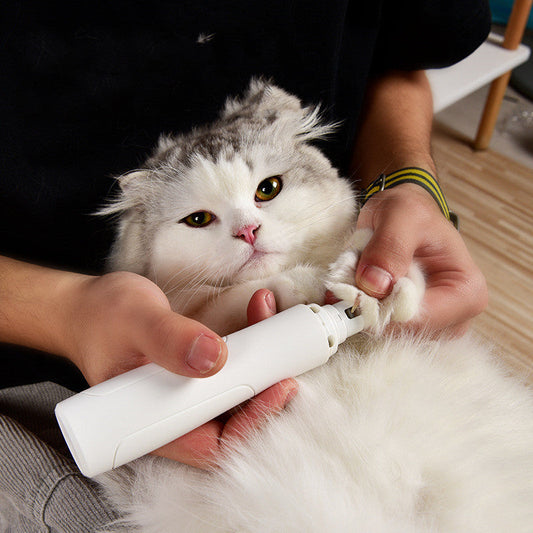 HKM-2346813 USB Rechargeable Nail Trimmer for Pet Grooming - Includes Nail Polisher and Charging Cable