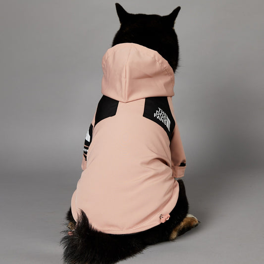 HKM-2361917 Waterproof Large Dog Raincoat in Pink - Windproof Shell Jacket for Pets