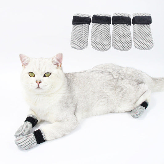 HKM-2362173 Soft and Warm Anti-Scratch Pet Foot Covers for Cats - Available in Multiple Colors and Sizes