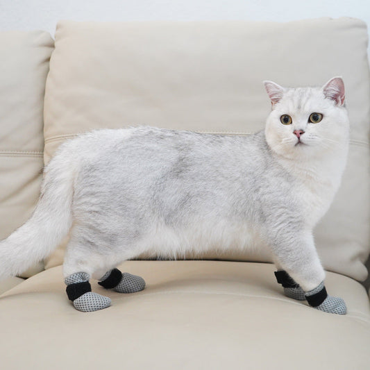 HKM-2362173 Soft and Warm Anti-Scratch Pet Foot Covers for Cats - Available in Multiple Colors and Sizes