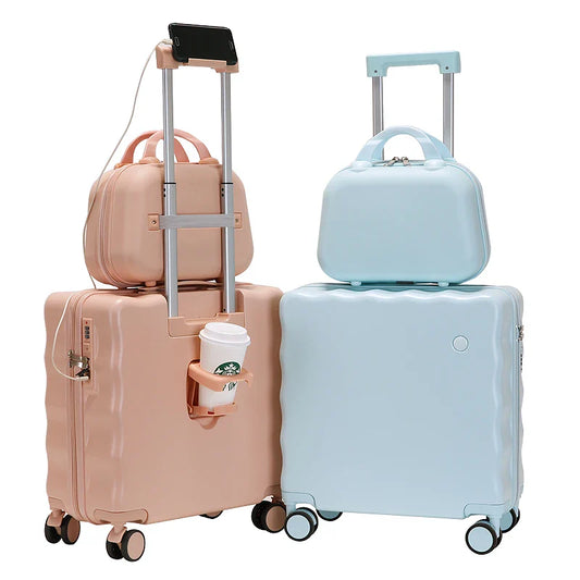 HKM-237459 Lightweight Kids Cabin Suitcase with USB Port and Phone Holder for Convenient Travel