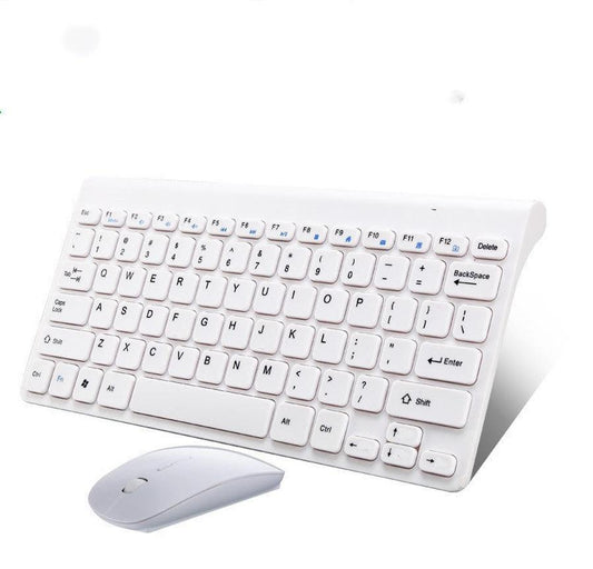 HKM-237907 Wireless Mouse and Keyboard Set with 10m Operating Range and 3 Million Key Life, Black & White
