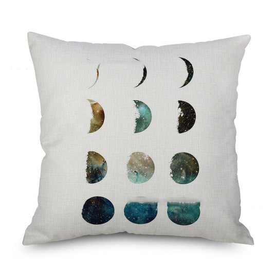 HKM-239059 Watercolor Animal Design Linen Pillow Cover for Home and Car Decor - 45x45cm, 100% Polyester