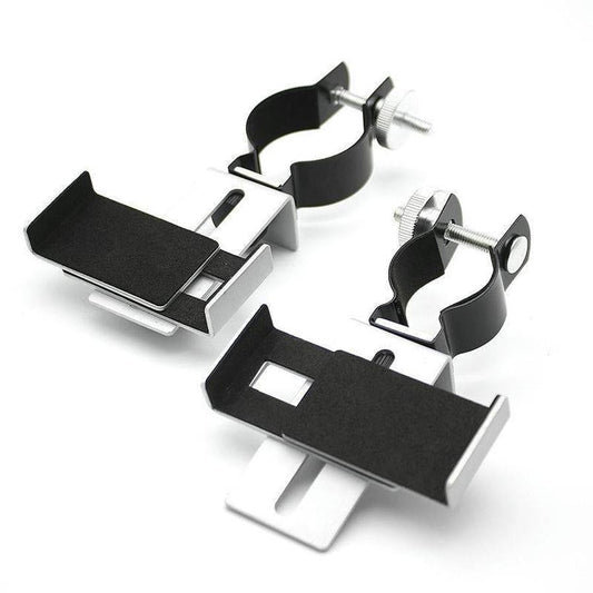 HKM-240083 Universal Smartphone Adapter - Adjustable Metal Holder for 60-95mm Width Devices, Black & Silver