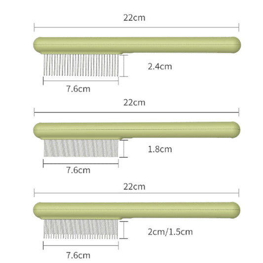 HKM-2406077 Stainless Steel Pet Comb with Rounded Teeth for Effective Hair Removal and Flea Treatment for Cats and Dogs