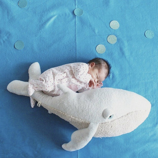 HKM-240659 Super Soft Whale Dolphin Pillow for Babies - Plush Marine Animal Throw Pillow