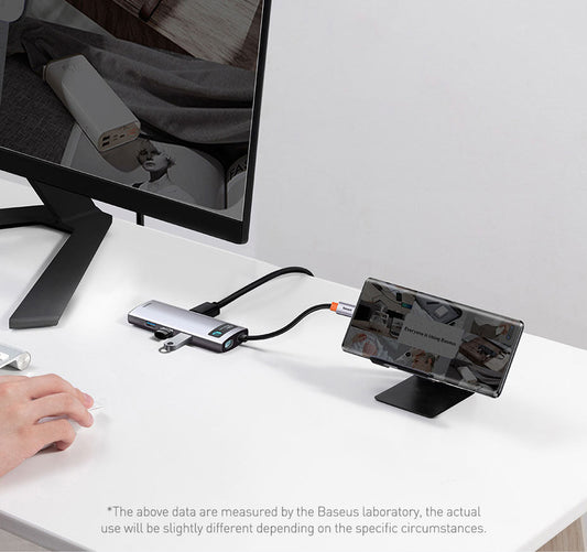 HKM-240915 Baseus 5-in-1 Multifunctional Type-C Hub Docking Station in Space Gray