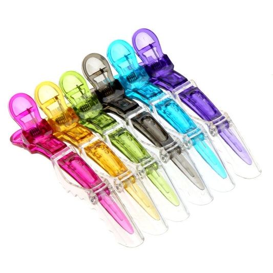 HKM-244563 Transparent PC Alligator Hair Clips, 6-Piece Set in Assorted Colors