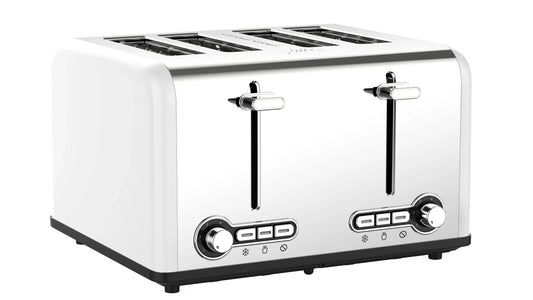 HKM-244883 Extra Wide 4 Slice Bread Toaster with Reheat, Defrost, and Cancel Functions – 6 Level Browning Control, Retro Design