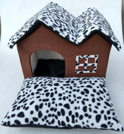 HKM-2462653 Winter Pet Kennel Double Roof Dog House ¨C Durable Cloth with Spacious Design (55x40x42 cm)
