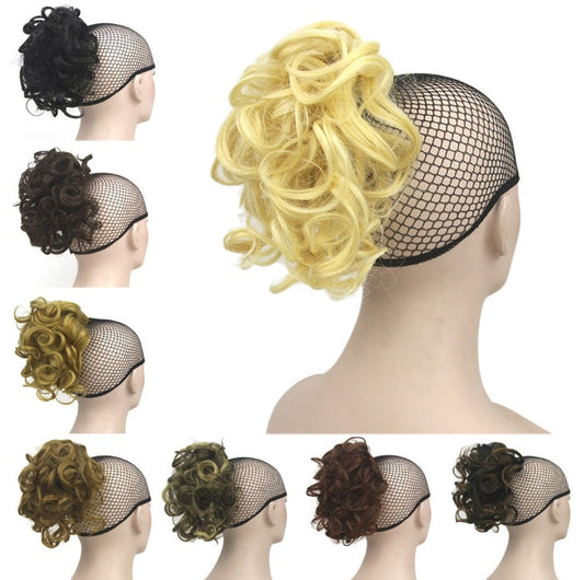 HKM-248019 European and American Short Hair Wigs with High Temperature Fiber, Fluffy Ponytail and Hair Extensions in Various Colors