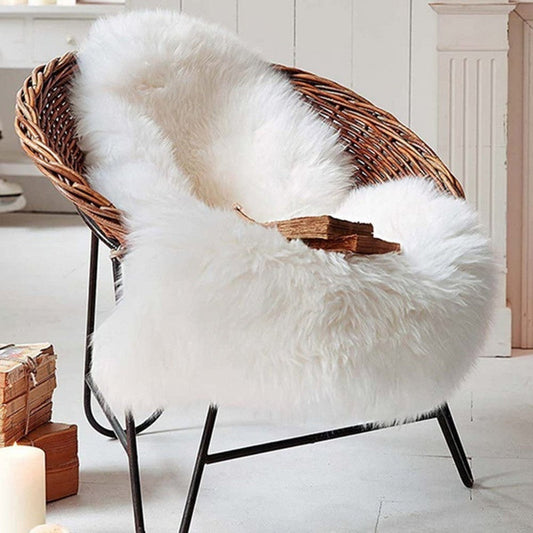 HKM-248339 Zealand Merino Wool Sheepskin Carpet Floor Mat - Solid Color, Various Sizes