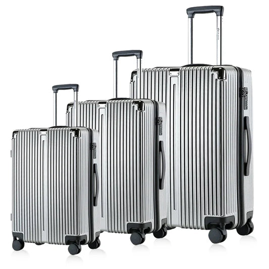 HKM-250963 Emerald Green 3-Piece Leather Luggage Set - 20 Inch Carry-On Suitcase with Extra Large Wheels
