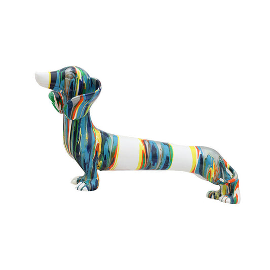 HKM-252819 Dachshund Dog Resin Craft Ornament – Modern Animal Decor, 43x11x22.5 cm