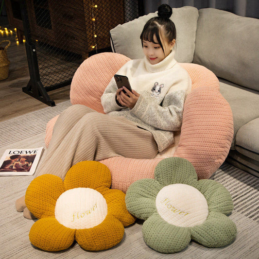 HKM-252883 Flower-Shaped Plush Cushion for Home Seating in Assorted Colors and Sizes