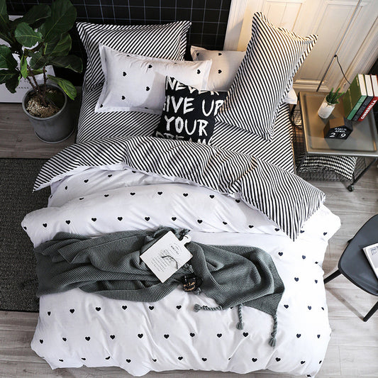 HKM-253203 Cotton Wash Three-Piece Bedding Set in Various Sizes