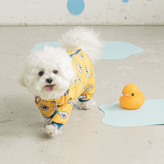 HKM-2532285 Waterproof All-Around Raincoat for Dogs - Available in Blue, Yellow, White, Multiple Sizes