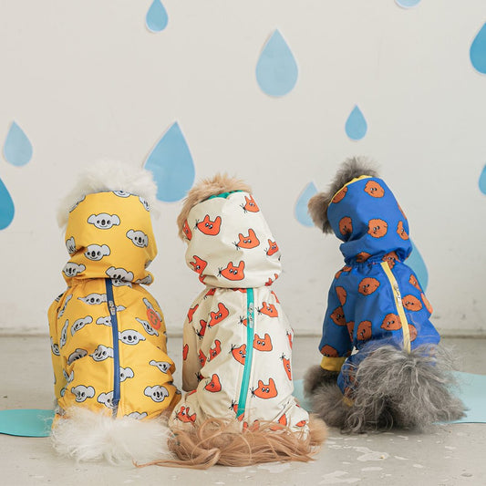 HKM-2532285 Waterproof All-Around Raincoat for Dogs - Available in Blue, Yellow, White, Multiple Sizes