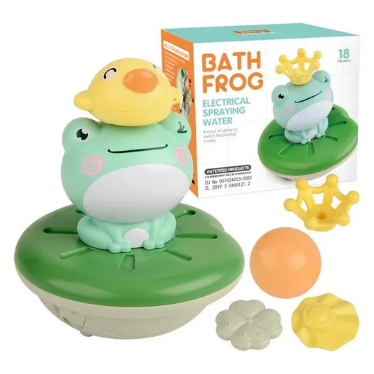 HKM-254995 Electric Rotating Frog Shower Toy for Babies and Toddlers - Fun Bath Water Sprinkler