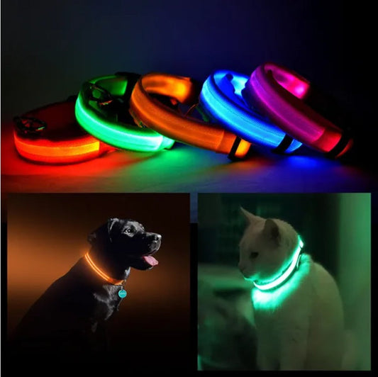 HKM-257171 LED Safety Halo Collar for Pets - Visibility Up to 1000 Feet, Multiple Sizes and Colors Available