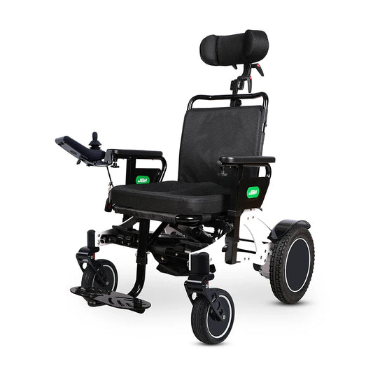 HKM-258515 Auto Folding Power Wheelchair with Headrest for Disabled and Elderly, Lightweight Aluminum Alloy, 250W Dual Motors, 20km Range, Compact Design