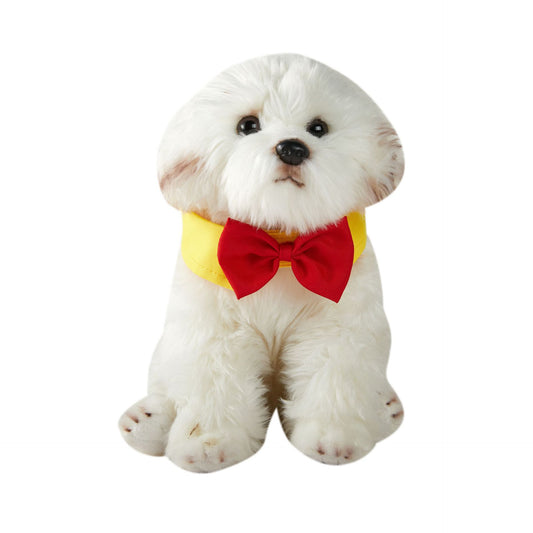 HKM-2591677 Adjustable Velcro Bow Tie Pet Collar in Black/Yellow, Red/Yellow, Black/White, Red/White - Sizes S & L