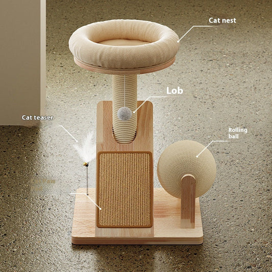 HKM-2593725 Cat Climbing Frame with Sisal Scratch Board in Cute Design