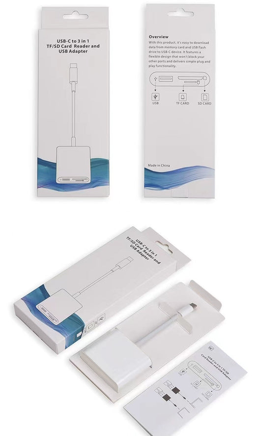 HKM-260179 3-in-1 Type-C to USB 3.0 Hub with OTG Card Reader for Huawei, Xiaomi, Apple