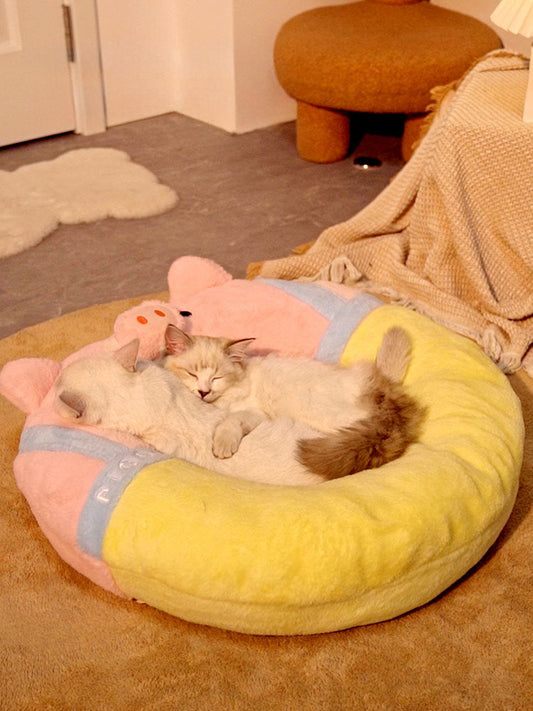 HKM-2607037 Winter Cat Bed and Mat – Universal Kitten Supplies for All Seasons, Cozy Sleeping Space for Pets