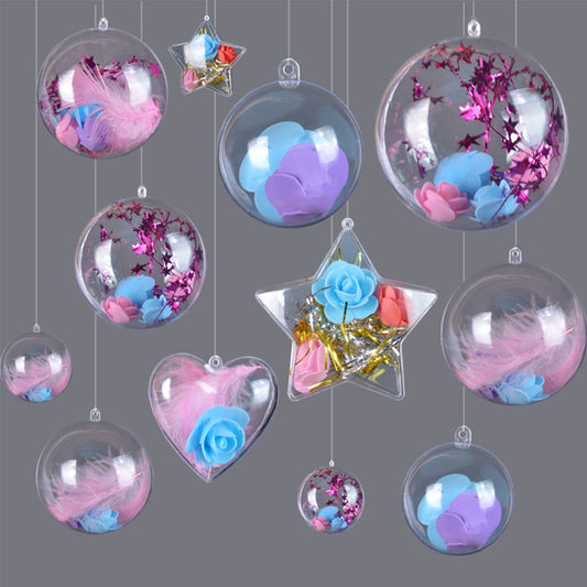 HKM-263379 Colorful Transparent Pendant Balls - Non-Woven Fabric Decorations