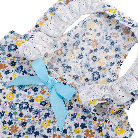 HKM-2650045 Floral Print Dog Skirt with Bow in Multiple Colors and Sizes