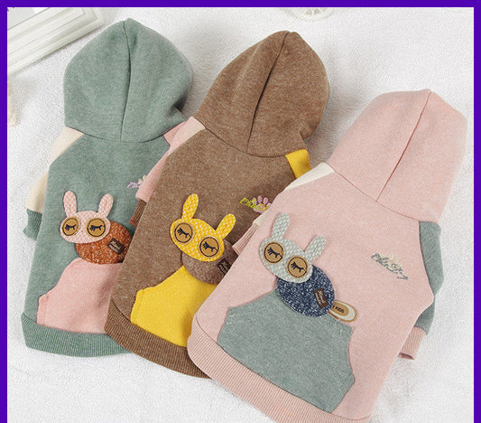 HKM-2653885 Cozy Cotton Autumn Coat for Small Dogs in Green, Coffee, and Pink