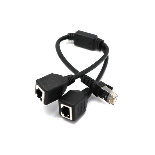 HKM-265747 RJ45 One-to-Two Ethernet LAN Network Adapter Cable - 0.3m Cat5 Copper Wire