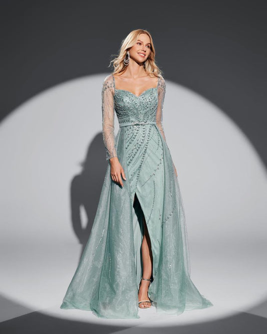 HKM-265939 Green Elegant Women's Evening Gown - Model EZ25016