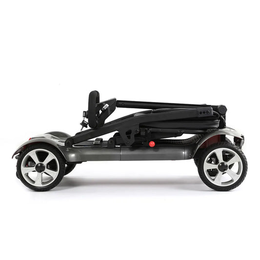 HKM-267411 Lightweight 4 Wheel All Terrain Mobility Scooter, Portable Folding Design, Black, Range 20KM, Max Speed 8KM/H, 24V Lithium Battery
