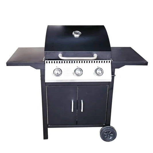 HKM-269203 Komenjoy G029300 3-Burner Outdoor Gas Grill with Warming Rack and Removable Grease Pan