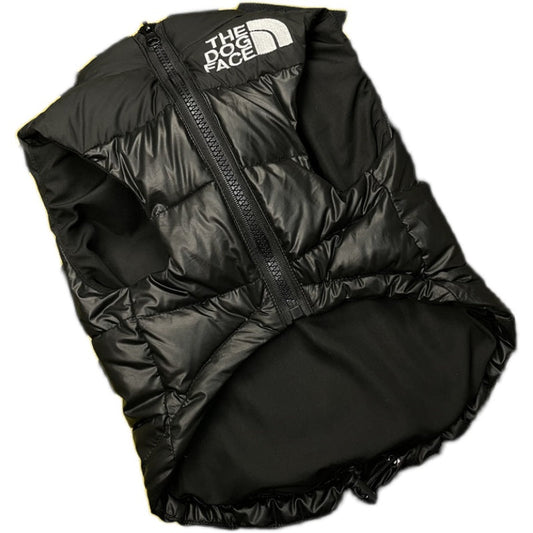 HKM-2701885 Cozy Black Down Jacket Sleeveless Vest for Puppies - Casual Pet Clothing