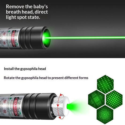HKM-2710077 Rechargeable Infrared Laser Pointer with Four-Pattern Starry-Sky Head for Cats